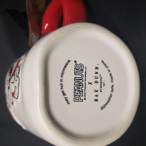 Peanuts by Rae Dunn "CAUTION, I BITE" with Snoopy Double Sided Tall Mug - Picture 3 of 6